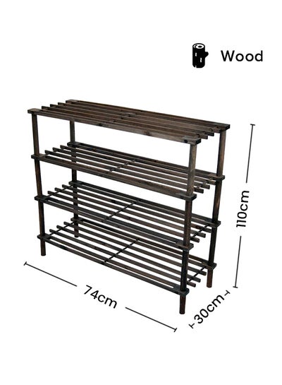 4-Tier Shoe Rack Brown