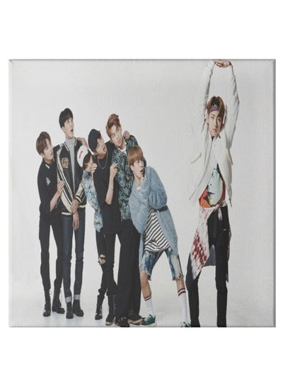 BTS Band Pattern Hidden Frame Canvas Wall Painting Multicolour 50 x 50centimeter