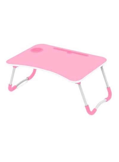 Foldable Laptop Table WithCup Holder Pink/White