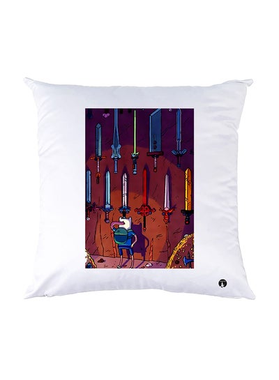 وسادة مطبوعة أبيض 30x30 سم