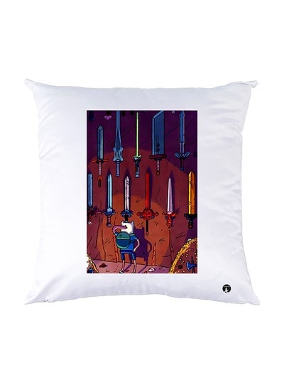 وسادة مطبوعة أبيض 30x30 سم