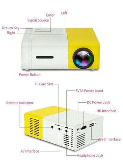 Mini Portable LED Projector OS3936Y-UK Yellow/White