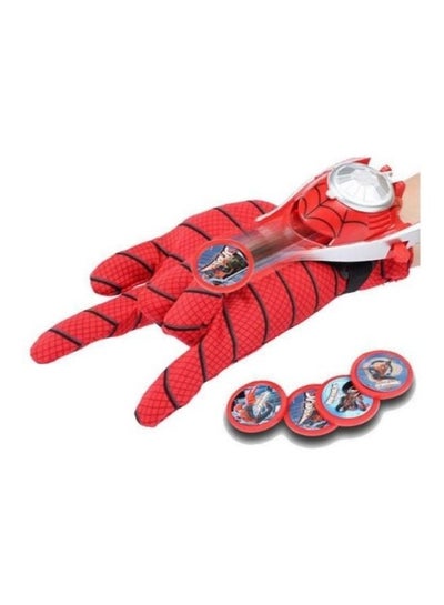 7-Piece Aavengers Spider Man Gloves With Frisbees And Disc Launcher Set