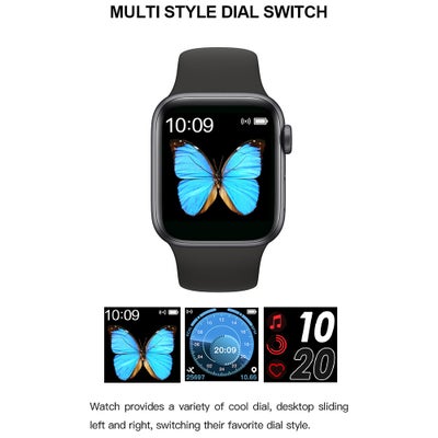 T500 1.54 Inch Screen Square Dial Multi-Function Smartwatch For Android/iOS Phones Black