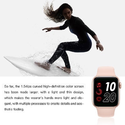 T500 1.54 Inch Screen Square Dial Multi-Function Smartwatch For Android/iOS Phones Black