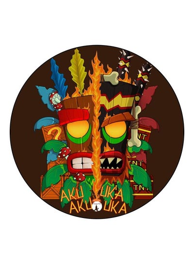 Printed Fridge Magnet Green/Brown/Yellow 5.5cm