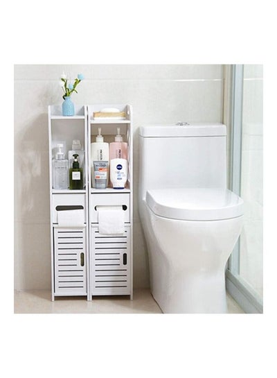 Corner Storage Floor Bathroom Cabinet With Door And Shelve White