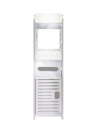 Corner Storage Floor Bathroom Cabinet With Door And Shelve White