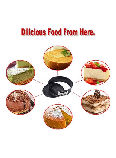 3Pcs/Set Square Round Heart Shape Cake Mold Non Stick Baking Tray with Buckle Bakeware black 27*27*27cm