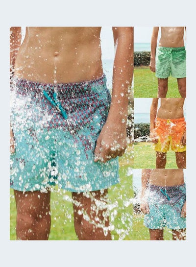 Color Changing Elastic Beach Shorts Yellow