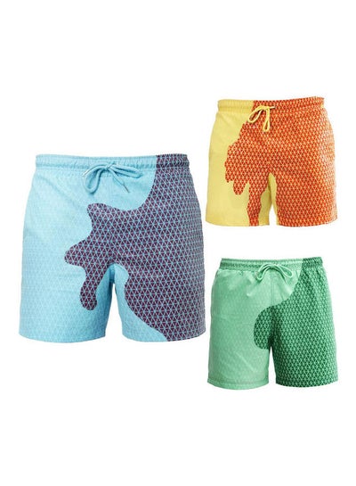 Color Changing Elastic Beach Shorts Yellow