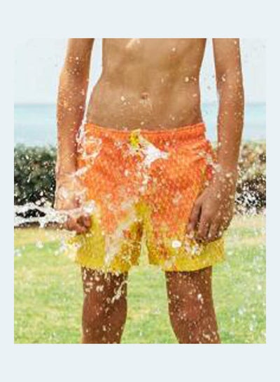 Color Changing Elastic Beach Shorts Yellow