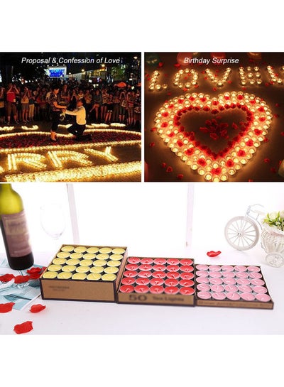 50 Pack Of  2-Hour Burn Duration Smokeless Tealights Candle Set Red 18.00*2.50*18.00cm