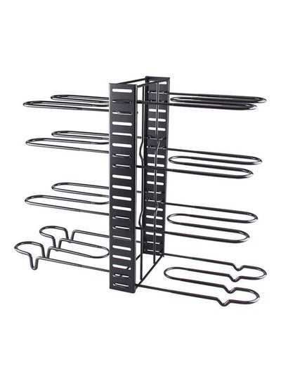 Pot Rack Organizer, 8 Tiers Adjustable Pots and Pans Organizer, Large Capacity Pot Lid Holders & Pan Rack for Kitchen Cabinet and Counter with 3 DIY Methods Black 40.8 x 26.4 x 10.8cm