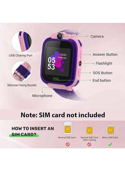 Waterproof Smart Watch For Kids Pink