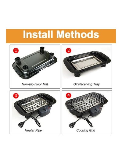 Electric Grill Black/Silver 50x30x12cm