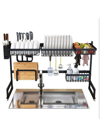 Stainless Steel Dish Drying Rack Black 85x32x52cm
