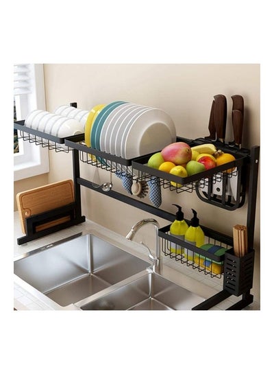 Stainless Steel Dish Drying Rack Black 85x32x52cm