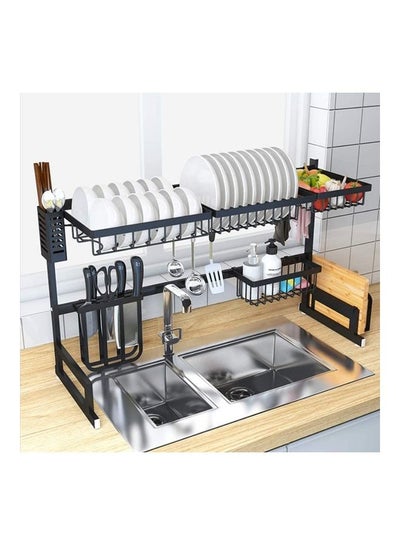 Stainless Steel Dish Drying Rack Black 85x32x52cm