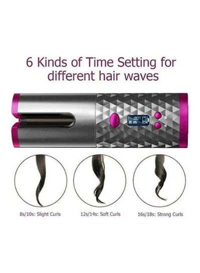 Rechargeable Automatic Hair Curler Silver/Pink/Black