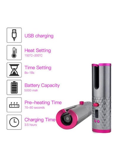 Rechargeable Automatic Hair Curler Silver/Pink/Black