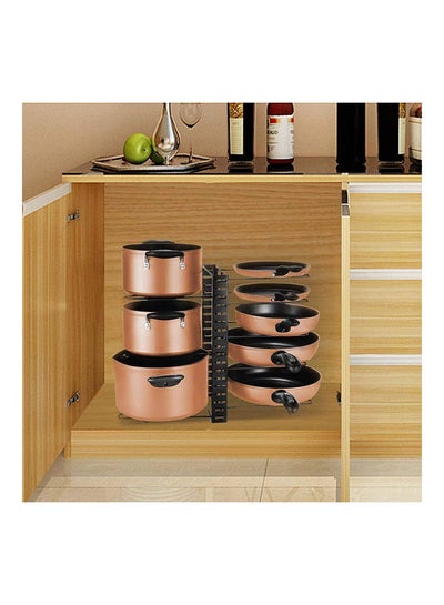 8-Tier Pot And Pan Organizer Rack Black 54x41x20cm