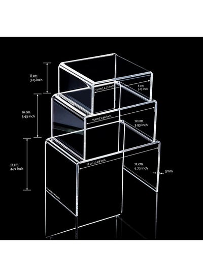 3-Piece Acrylic Display Riser Clear 12/15/18.cm