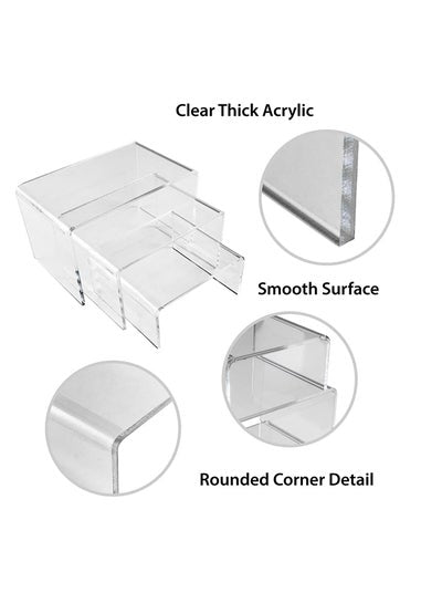 3-Piece Acrylic Display Riser Clear 12/15/18.cm