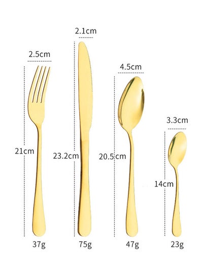 24-Piece Stainless Steel Cutlery Set Gold