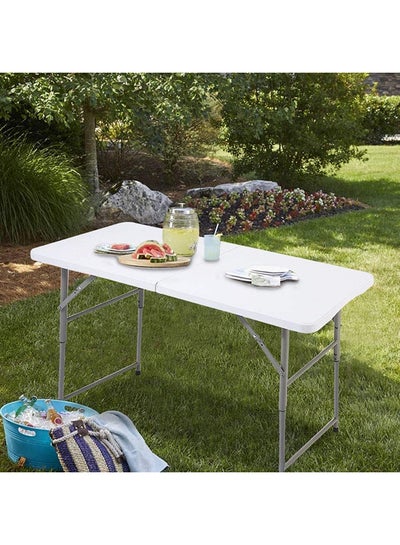 Foldable Buffet Table White/Black 122x75x60cm
