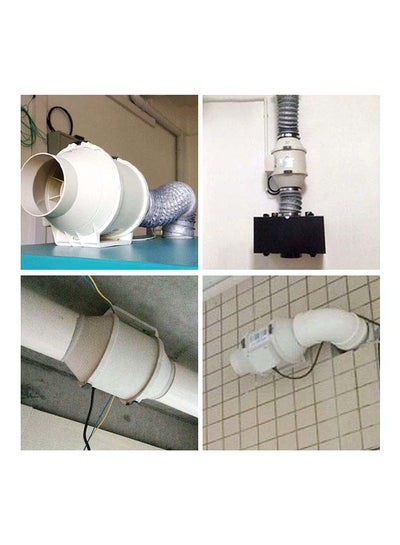 مراوح مضمنة مجاري PVC لون أبيض 4 بوصة
