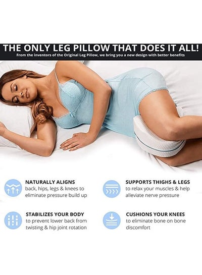 Leg and Knee Foam Support Pillow Soothing Pain Relief for Sciatica, Back And Hips Memory Foam White 25 x 25 x 14cm