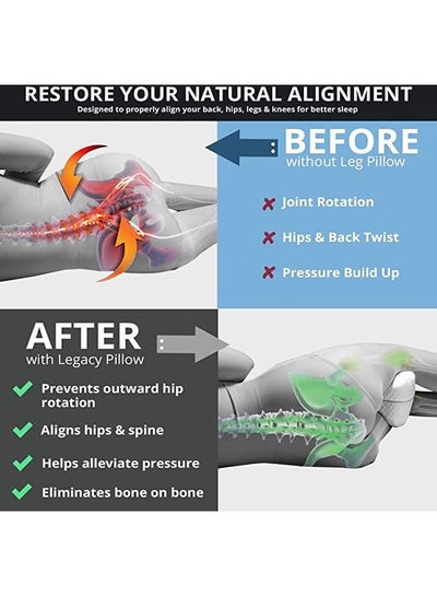 Leg and Knee Foam Support Pillow Soothing Pain Relief for Sciatica, Back And Hips Memory Foam White 25 x 25 x 14cm