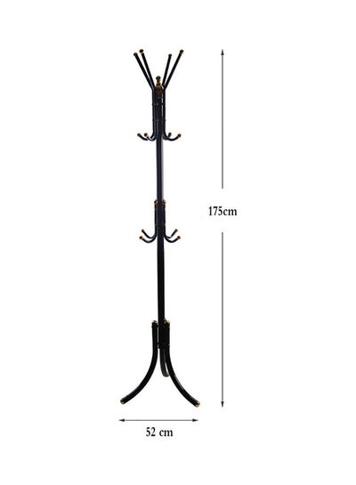 Free-Standing Metal Coat Rack Black 72x20x8.5cm