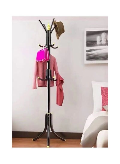 رف معاطف معدني قائم بذاته أسود/ذهبي 72x20x8.5 سم
