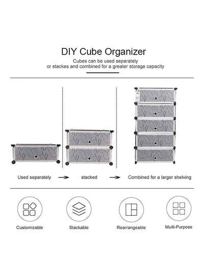 5-Tier Shoe Rack Wardrobe With Cover Black/White 89x46x35.50inch
