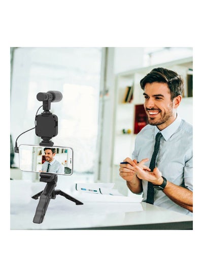 Smartphone Vlogging Kit With Tripod Stand Black
