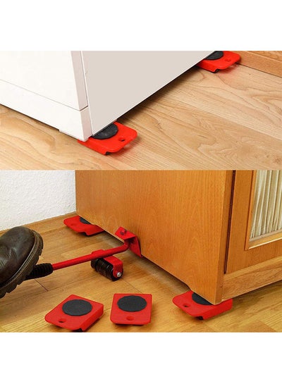 5Pcs Furniture Moving Lifter Shifter Mover Kit Red 35 x 10 x 10cm