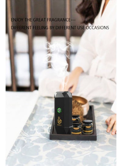 B16 Smart Electric Diffuser Incense Burner Rechargable Portable USB Type-C Power Black 13.6x5.3cm