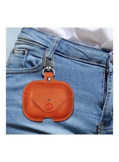 Genuine Leather Wireless Charging Case With Keychain For Apple AirPods 3 Brown