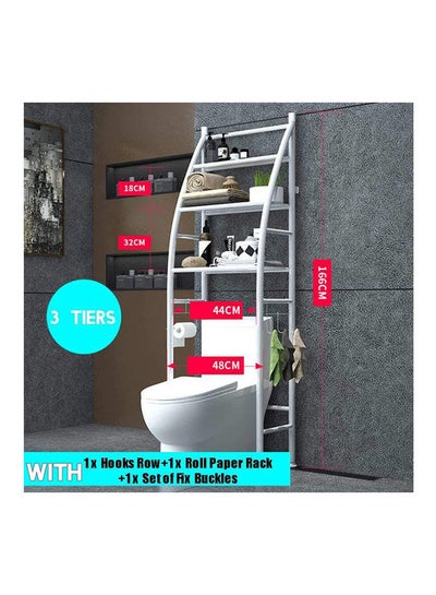 Toilet Cabinet Shelving Kitchen Bathroom Space Saver Shelf Organizer White 91 x 7 x 28cm