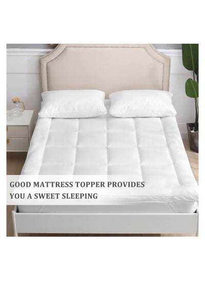 Double Mattress Topper Extra Soft Cotton and Fluffy Proctor for Bed, Hypoallergenic Microfiber Fabric