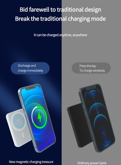 حزمة بطارية مغناطيسية، بنك طاقة لاسلكي PD، شاحن خارجي قابل للتركيب سريع الشحن لهاتف Apple iPhone 13 Pro Max وMini