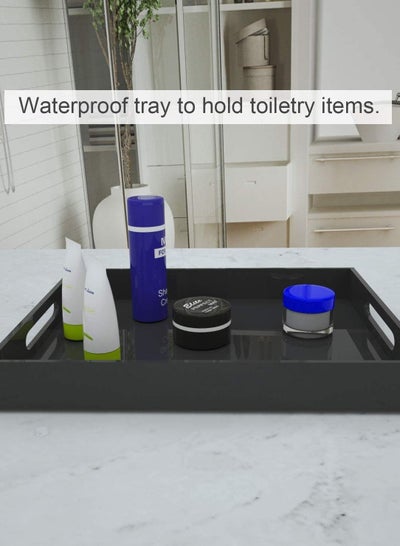 Acrylic Decorative Serving Tray for Coffee Tea and Household Items with Handle