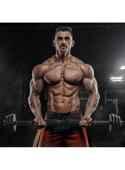 15kg 4 in 1 Adjustable Dumbbells Kettlebells Barbell Set Free Weight with Connecting Rods, Non Slip Handles For Home Gym Fitness