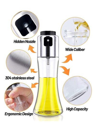 Cooking Oil Dispenser Spray bottle Olive Oil Sprayer Mixer with shower and Brushes for Air Fryer BBQ Grilling and Cooking in Kitchen Glass/Stainless Steel.
