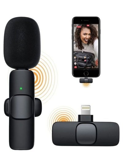 Auto-syncs Clip-on Wireless Lavalier Microphone for iPhone Black
