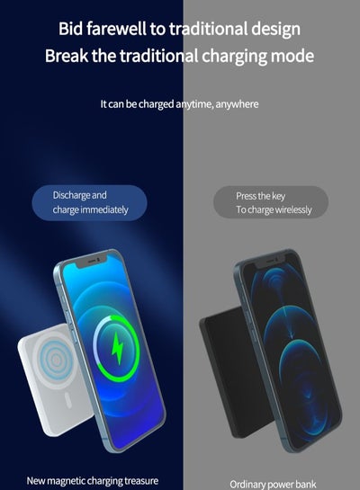 Magnetic Battery Pack Wireless Power Bank PD Fast Charging Attachable External Charger for Apple iPhone 13 Pro Max and Mini