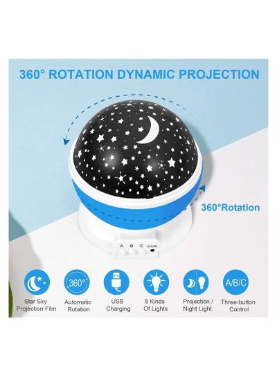 Decorative Stars Night Light Nebula Projector LED Lamp with 360 Degree Rotation 4 LED Bulbs USB for Room Decor Adults and Children Kids Bedroom