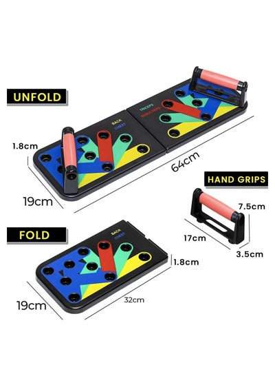 9 in 1 Multifunctional Foldable Fitness Pushup Board with Two Handles for Indoor and Outdoor Training
